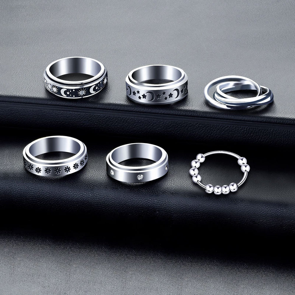 MUCAL fidget ring flower stress adds soft decorative touch