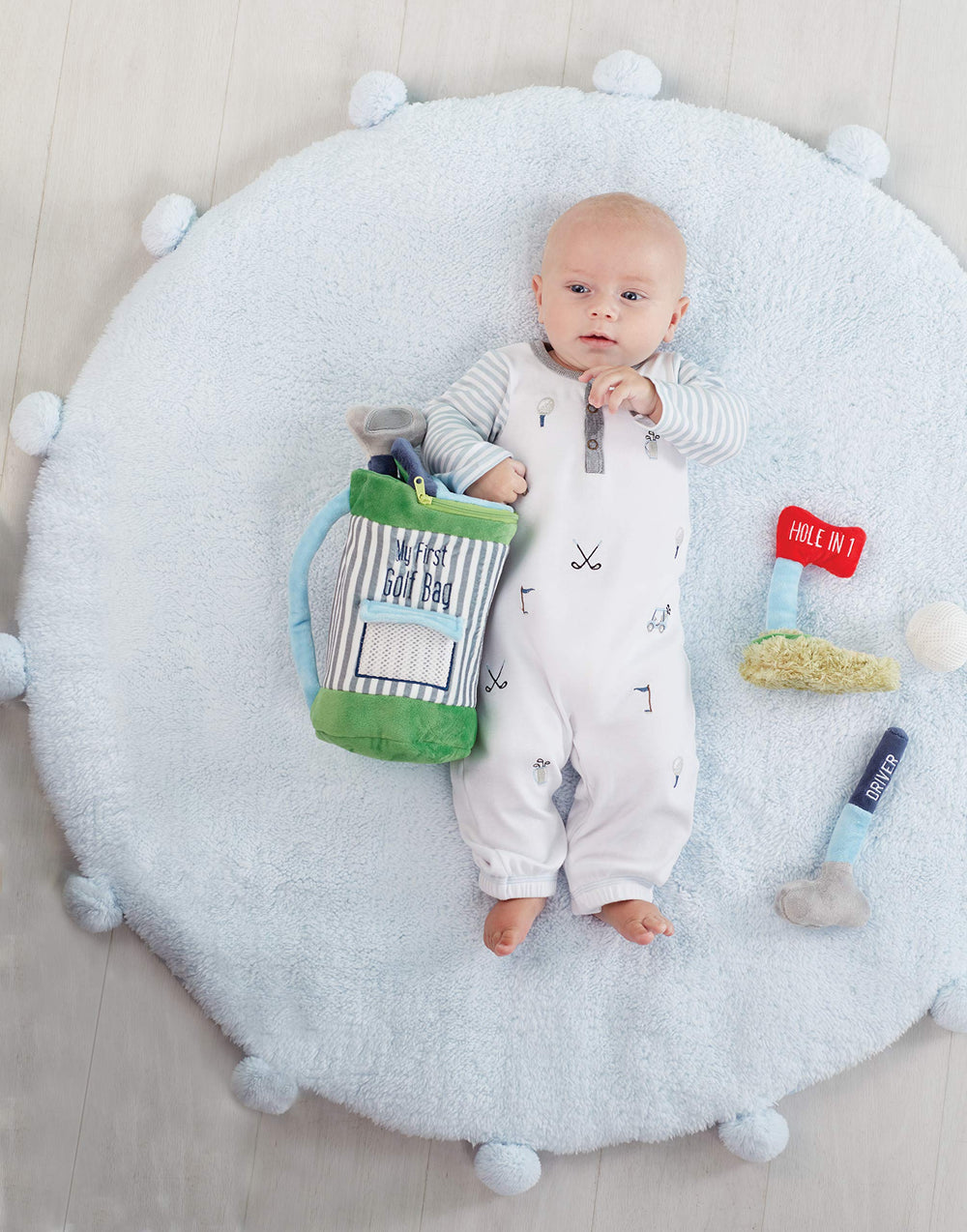 Mud Pie putter plush encourages imaginative games and early motor skills.