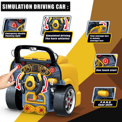 MUGEYMYD large truck engine toy dashboard with gear shift highlights realistic driving scenarios.