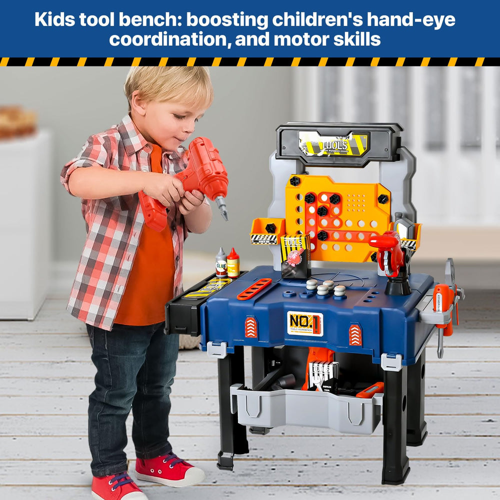 MUGEYMYD Kids Tool Bench Mechanical Miter Saw for realistic pretend projects