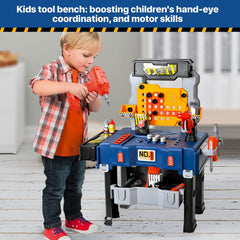 MUGEYMYD Kids Tool Bench Mechanical Miter Saw for realistic pretend projects