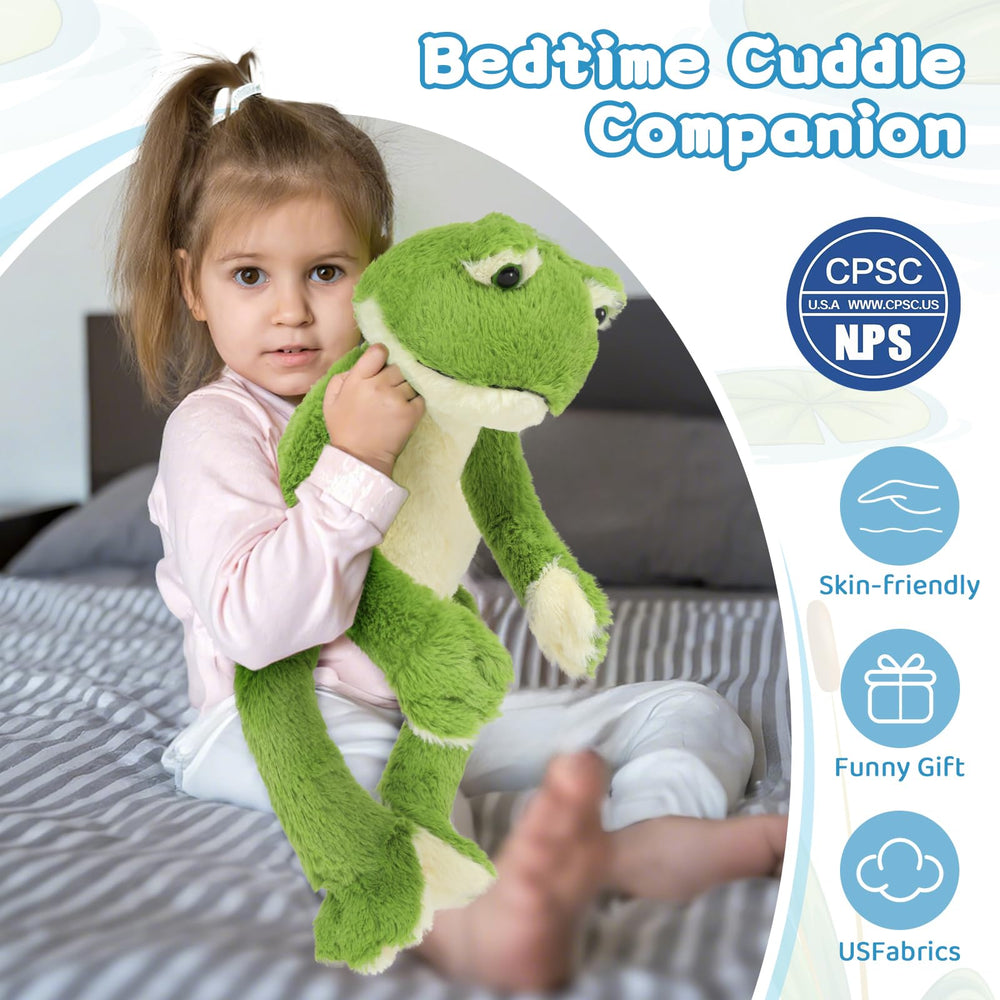 Muiteiur frog plush surface wash able for quick cleanup after adventures