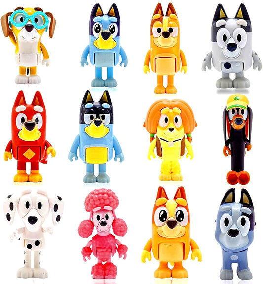 MUKSSE Bluey Toys 12-pack wolves action figures for imaginative play
