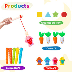 Mummed magnetic fishing scene supports coordinated hand-eye play and focus.