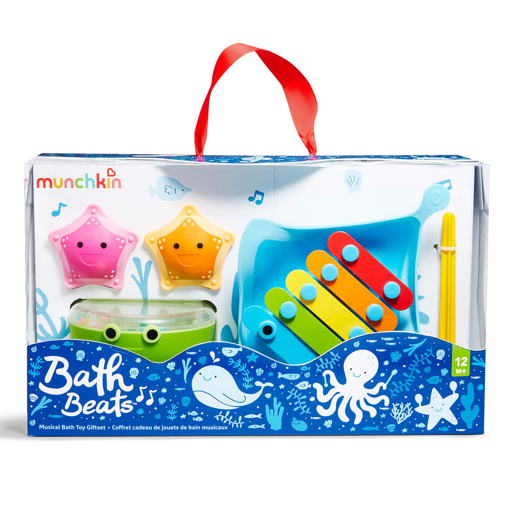 Munchkin Bath Beats tub play setup inviting exploration and creative soundscapes.