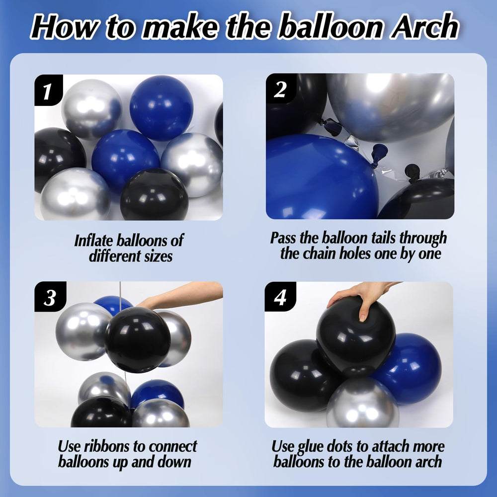 MURDIZZO black balloons kit with striking contrast for men's parties