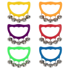 Muscell bright colors jingle bells wrist band for kids' performances.