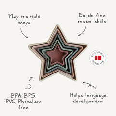 Mushie Nesting Stars Toy Danish Hygge-inspired playtime for calm moments.