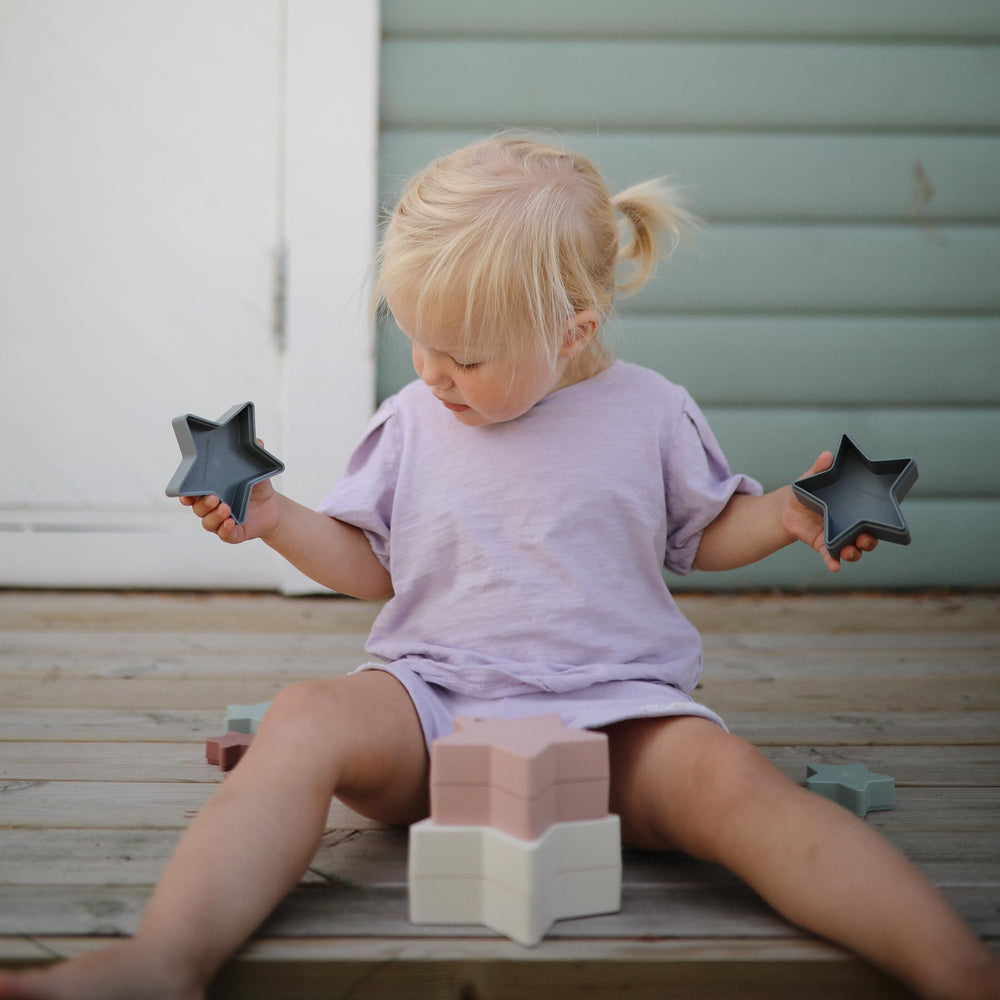 Mushie Nesting Stars Toy made in Denmark for safe, quality materials.
