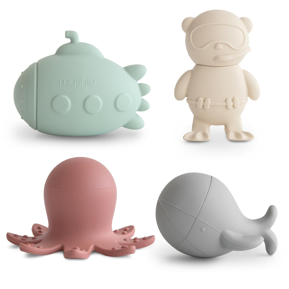 Mushie Sealife submarine bath toy for imaginative bathtime adventures