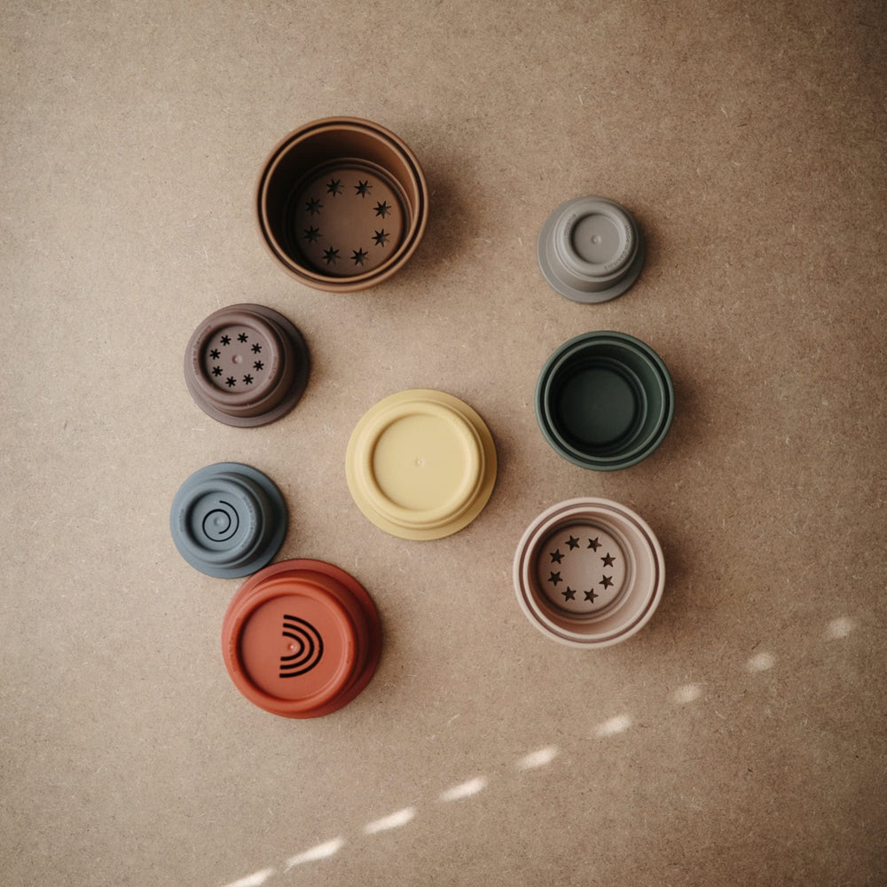 Mushie Stacking Cups Toy denmark-design highlights Danish craftsmanship