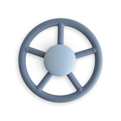 Mushie Wheel Suction Spinner Toy in bath with bright colors for bath time exploration