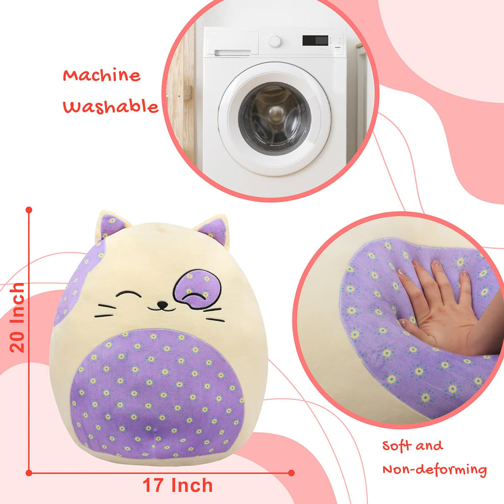 Mushymallow beige cat plush face adds charm and comforting presence.