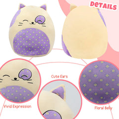 Mushymallow giant kitty pillow provides plush support for relaxing moments.