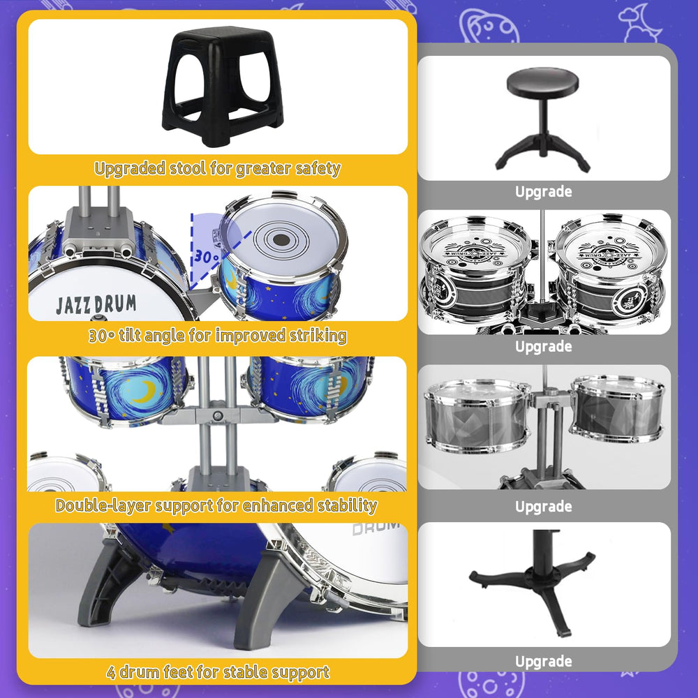 MusicForset kids drum set stool image, stable non-slip seat fosters safe, focused play sessions.
