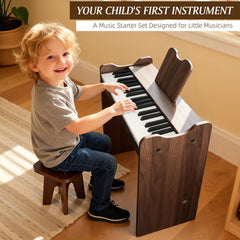 MusicForset includes stool and stand for easy setup.