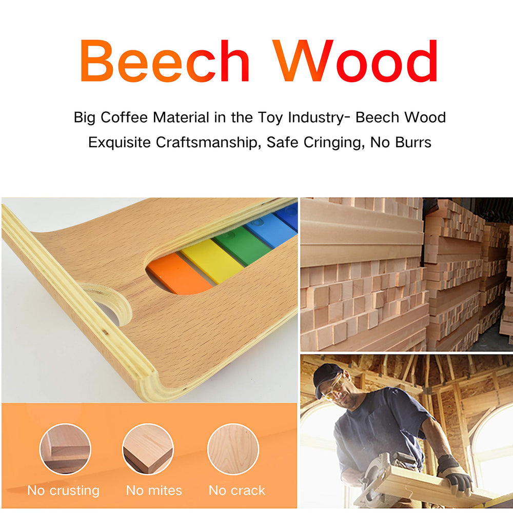 Musicube xylophone with wooden mallets stored in the base for easy organization.