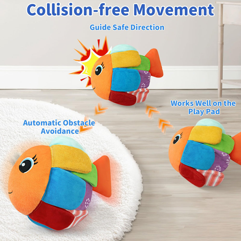 MUUHU Crawling Baby Fish Toy with squeaky textures invites sensory play and curiosity