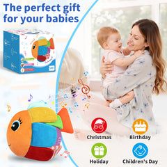 MUUHU Crawling Baby Fish Toy uses USB charging for ready-to-play sessions anytime