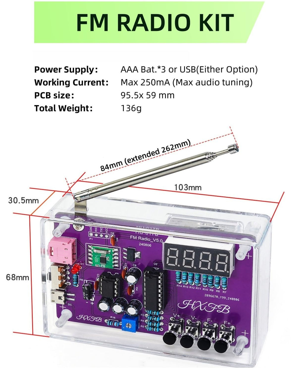 MUXWELL DIY FM Radio Kit classroom use for students