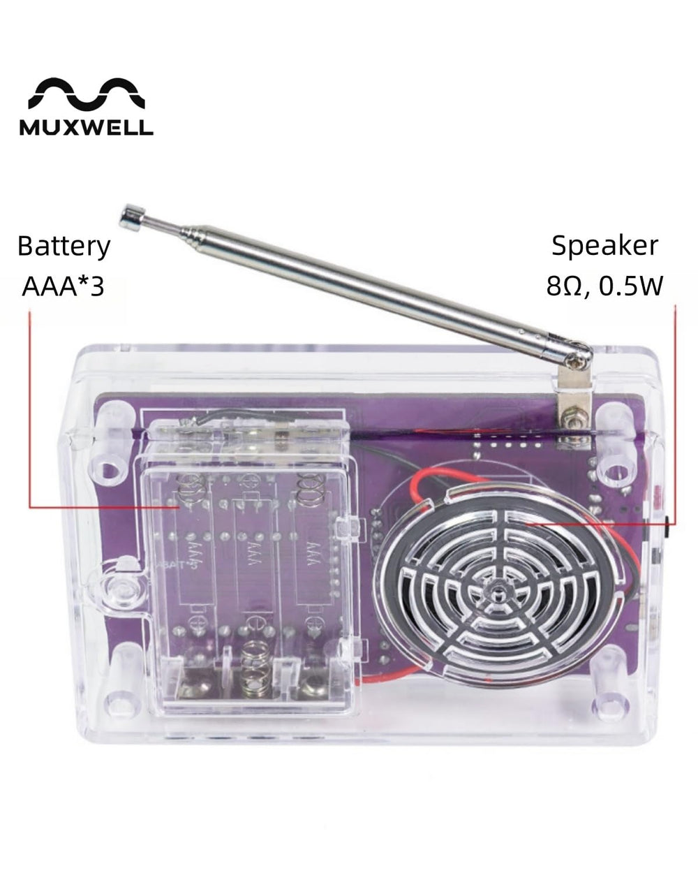 MUXWELL DIY FM Radio Kit assembled prototype in progress