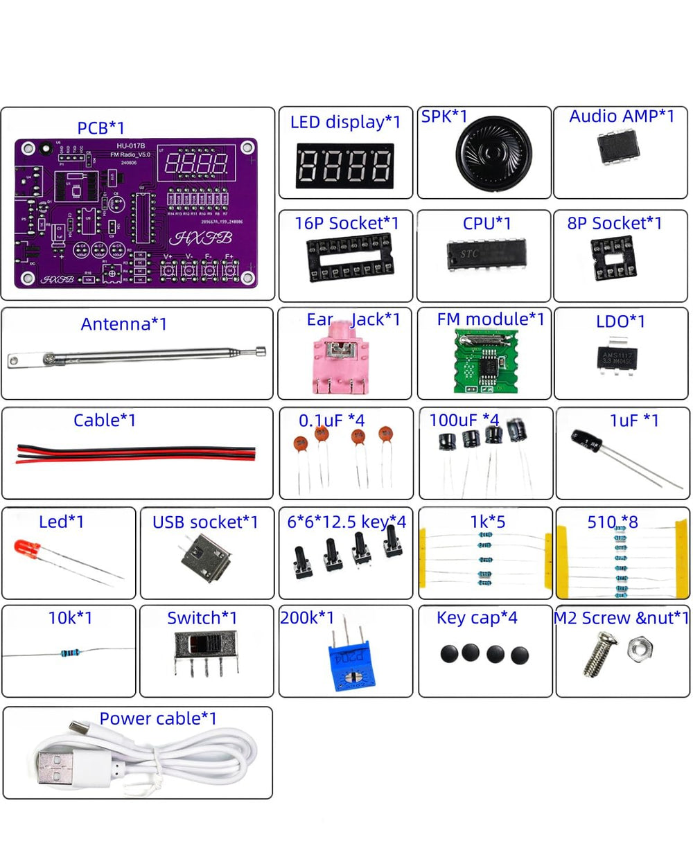 MUXWELL DIY FM Radio Kit soldering practice setup with iron and board