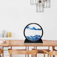 Muyan blue round sand art gift—perfect for art lovers and desk decor