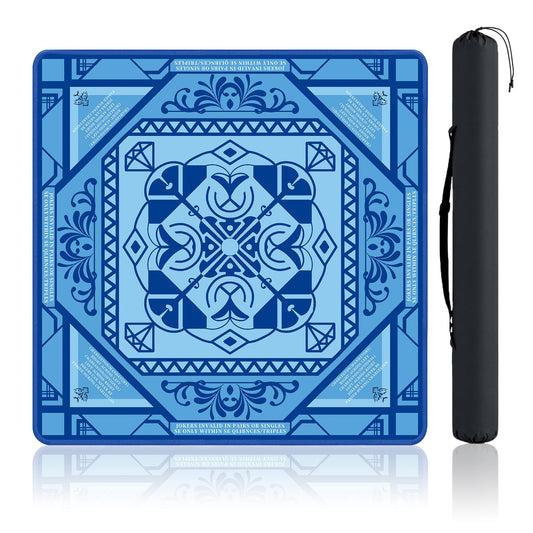 MuyuRise Mahjong table mat blue 31-5x31-5 square offers ample space for multiple players
