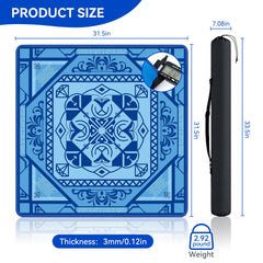 MuyuRise blue anti-slip textured surface keeps tiles in place during fast plays