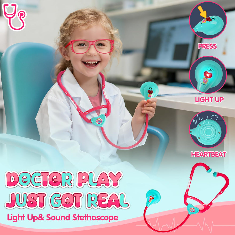 MUZREES doctor kit stethoscope for authentic pretend care during playtime