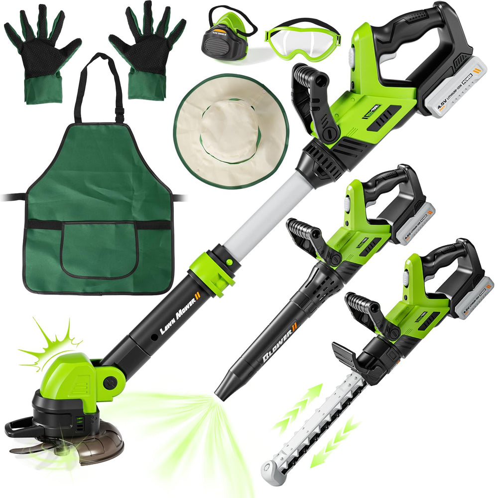 MUZREES upgraded 3-in-1 lawn mower toy with lights boosts imaginative yard play