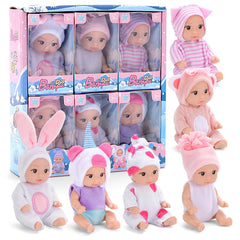 MXSYSHYJ 6-piece pink doll set ready for group play and sharing