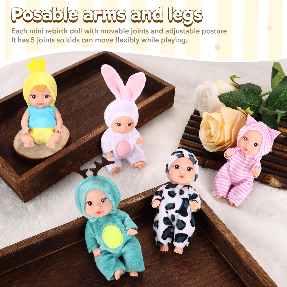 MXSYSHYJ mini doll wearing brown bear-pattern clothes for cozy storytelling.
