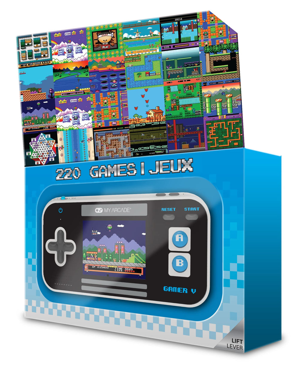 My Arcade Gamer V Classic Blue powered by AAA batteries enables offline play
