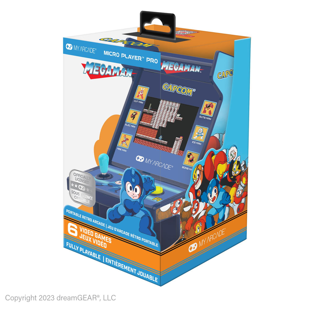 My Arcade Mega Man Micro Player Pro licensed by Capcom, ensuring authentic retro experience.