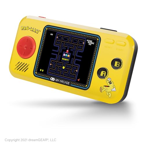 My Arcade Pocket Player compact handheld design fits comfortably for extended play.