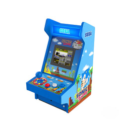 My Arcade Sonic Mighty Player front view shows compact retro cabinet on a desk