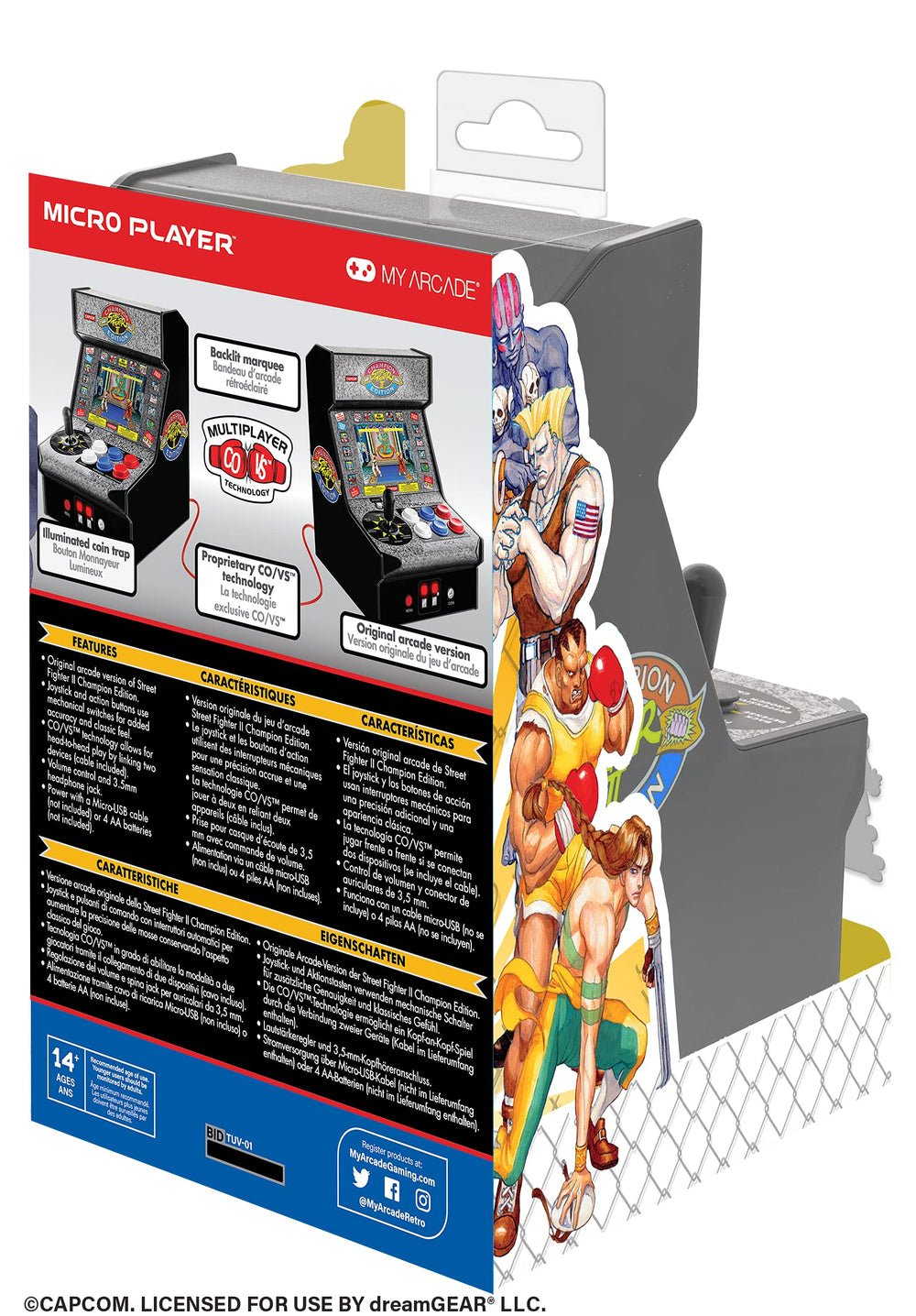 My Arcade Street Fighter 2 Micro Player packaging as a collectible display