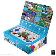 My Arcade gameplay image with Tetris blocks on screen to highlight addictive play