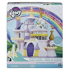 My Little Pony Canterlot Castle Playset with Princess Celestia figure for imaginative storytelling.
