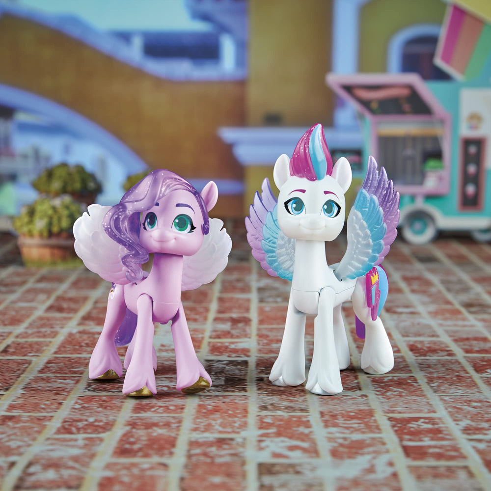 My Little Pony Mane 5 glitter detail close-up highlighting vibrant hair and charm accents