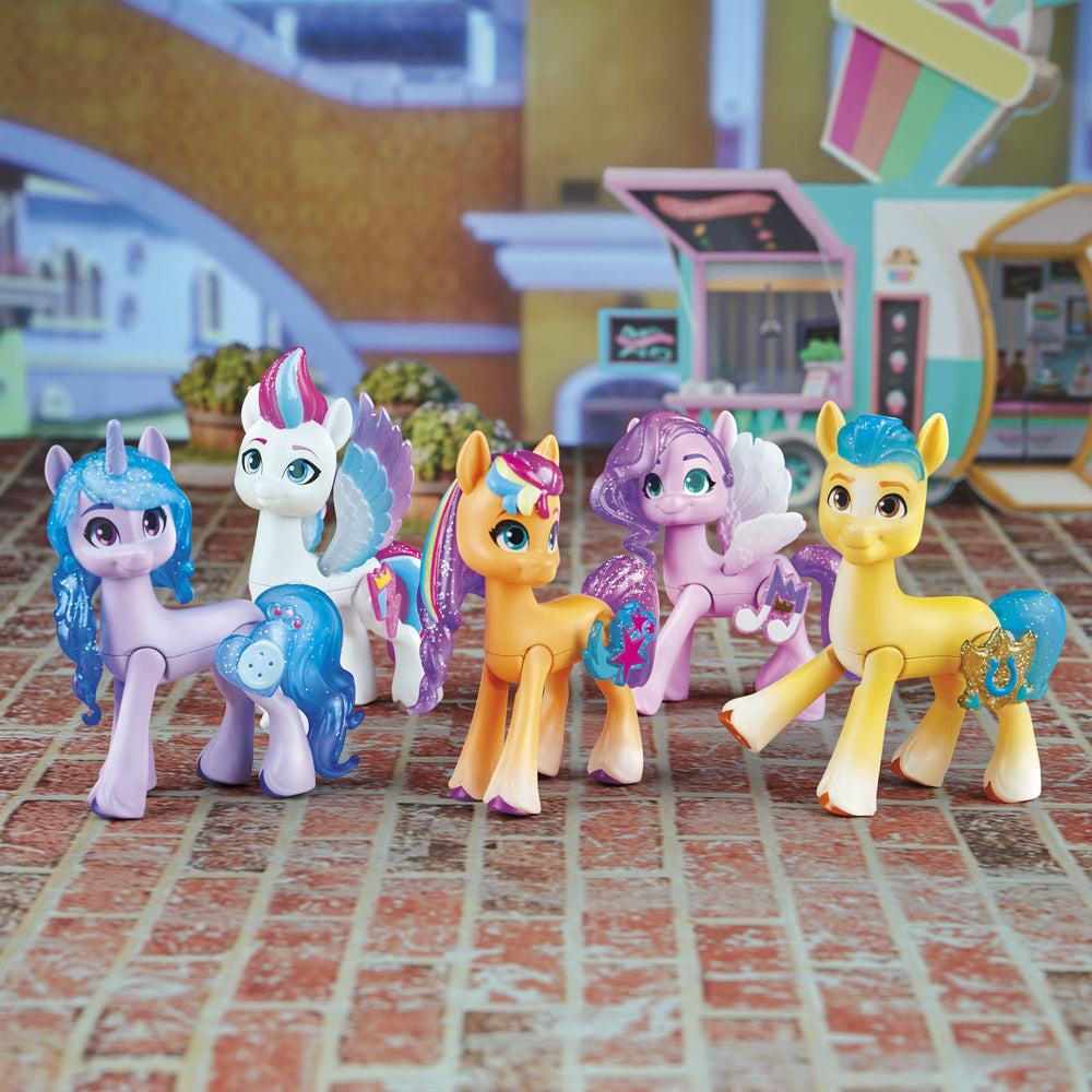 My Little Pony Mane 5 Izzy Moonbow figure with glittery mane for imaginative adventures