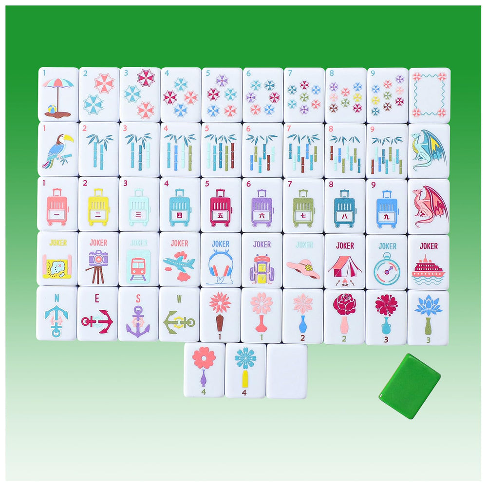My Mahjong Trove green-printed tiles show clear symbols for confident play
