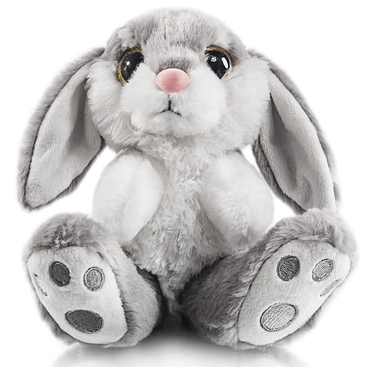 My OLi Bunny stuffed animal, 8.5in tall, a cozy bedtime companion.