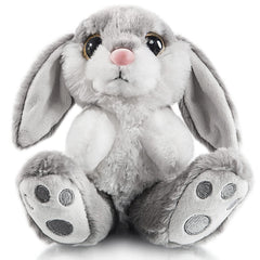 My OLi Bunny stuffed animal, 8.5in tall, a cozy bedtime companion.