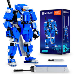 MyBuild Keiji 5027 blue armor greatsword in dynamic display pose
