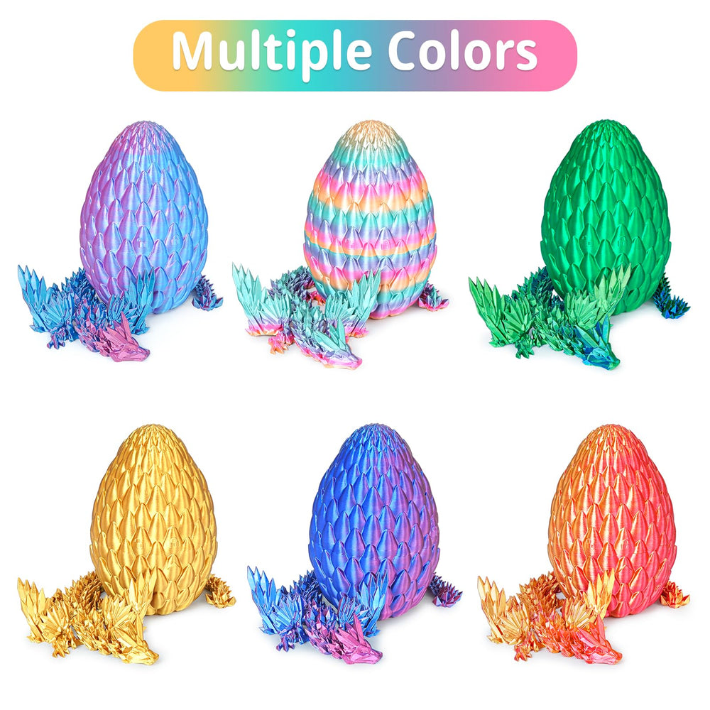 Mydhall articulated dragon inside egg demonstrates detailed fantasy figure.