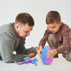 Mydhall articulated dragon outside egg for dramatic display