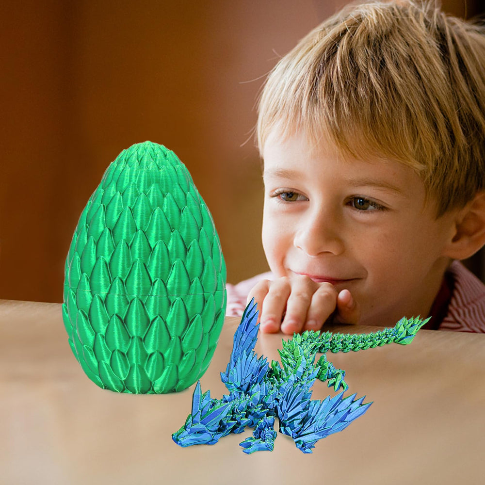 Mydhall dragon can be placed inside or outside the egg for flexible decor.