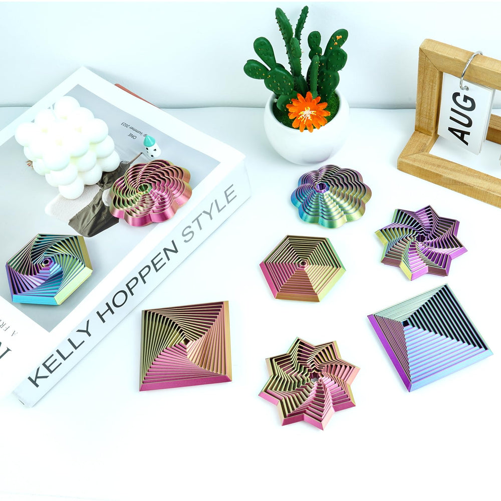 Mydhall fractal fidget flower-spiral creates mesmerizing motion for calm play.